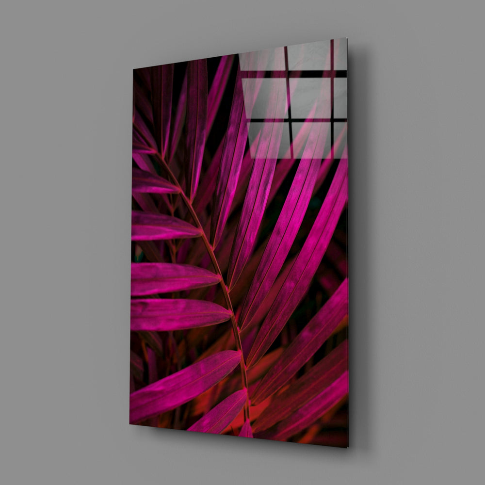 Fuchsia-palm panel bringing jungle drama to a contemporary living space