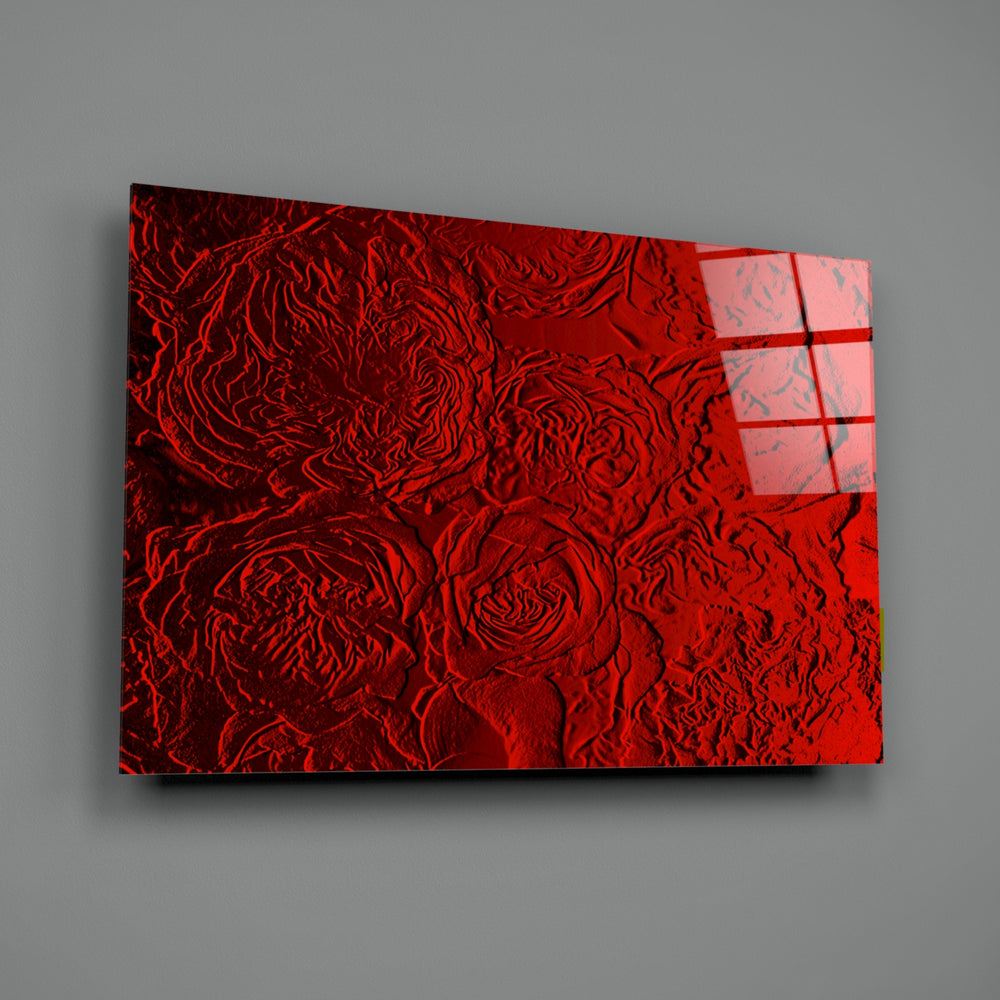 Crimson-rose panel bringing romantic drama to a contemporary living space