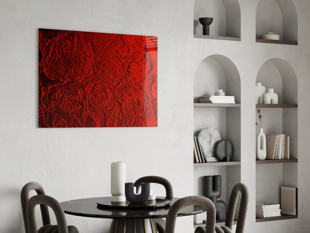 Rose Patterned panel adding luxe mood to a dining room