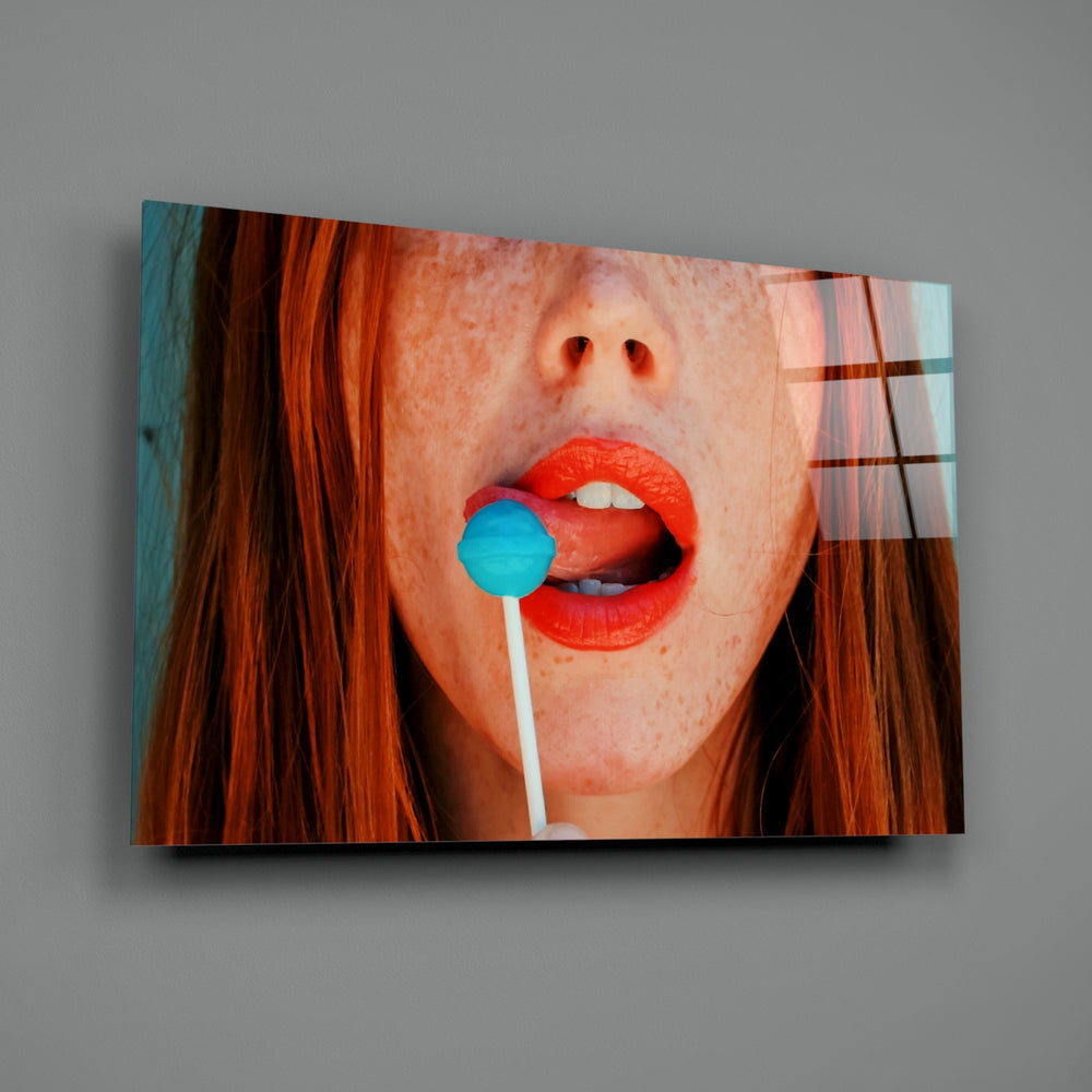 Lollipop-portrait panel bringing playful pop to a contemporary living space