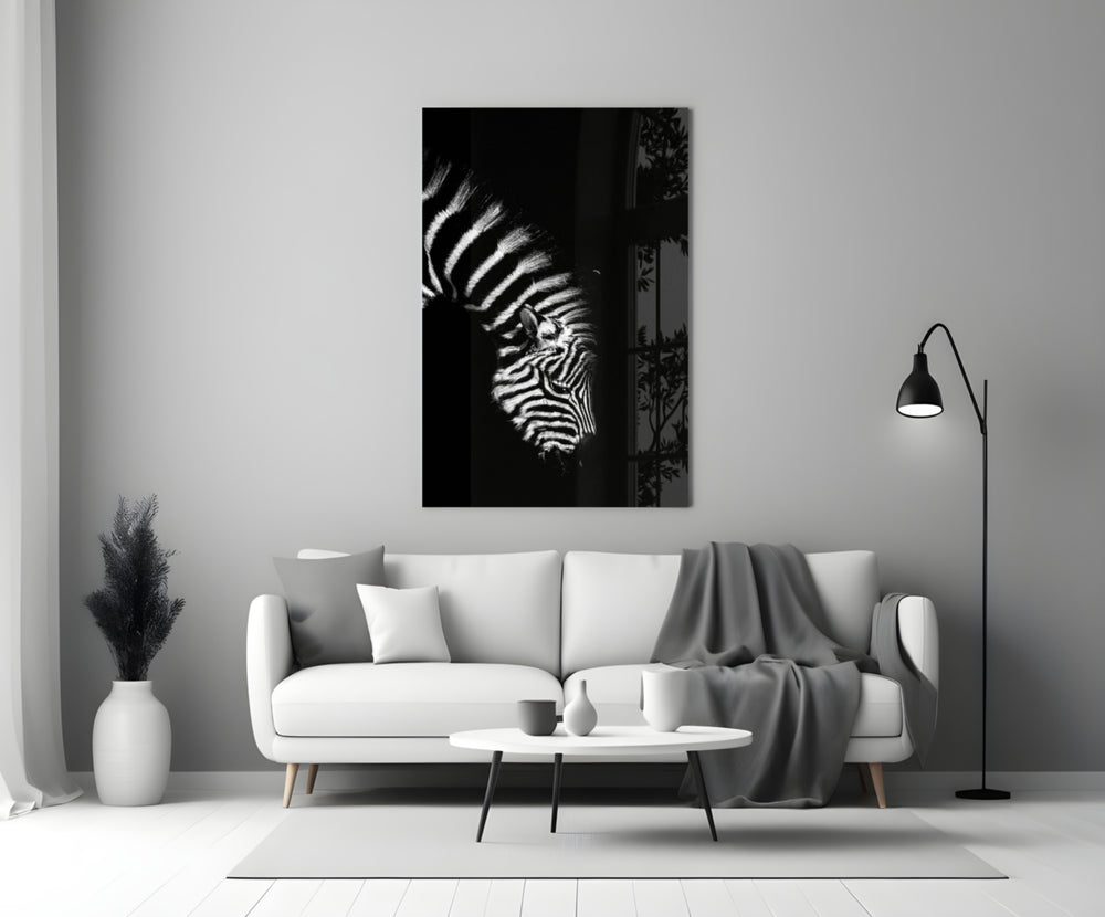 Close-up detail of monochrome stripes on velvet black