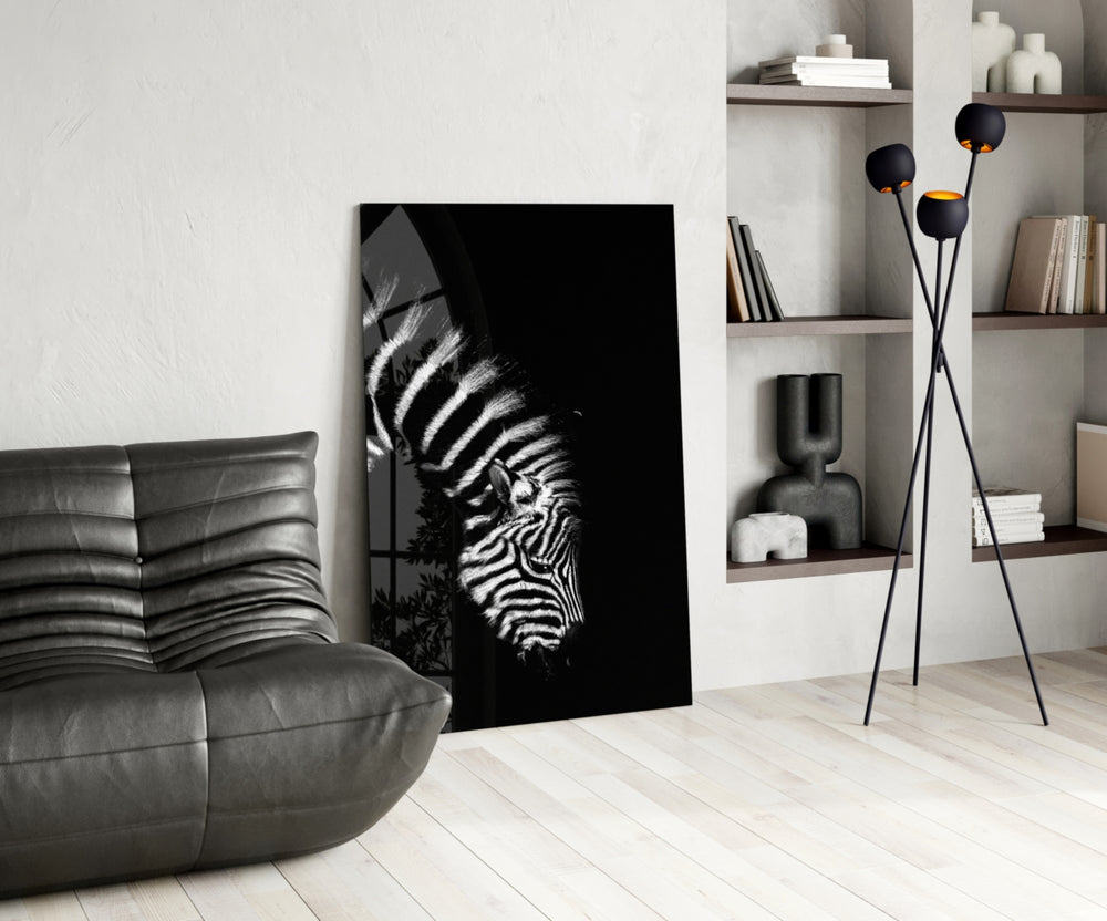 Zebra panel adding wild mood to a man-cave