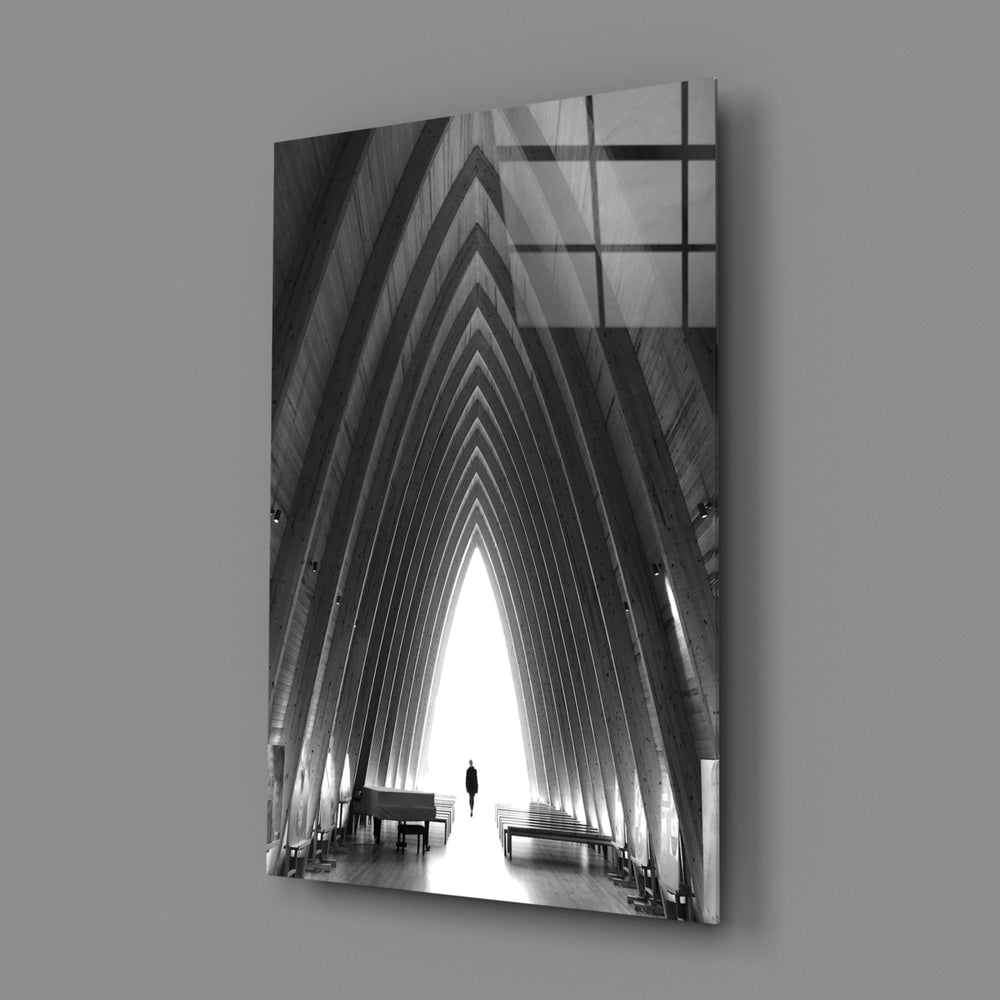 Wooden-vault panel bringing architectural grandeur to a contemporary living space