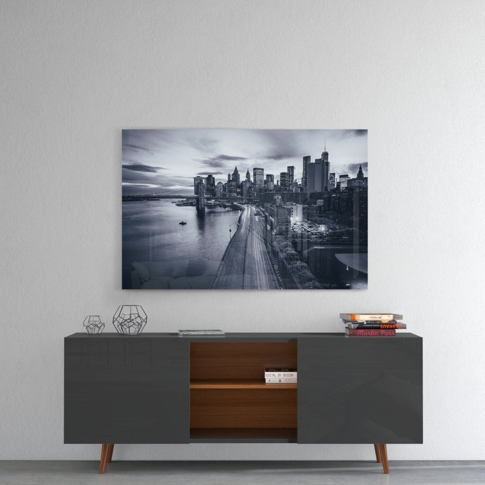 Gray City Landscape panel catching low light to reveal its tactile clarity