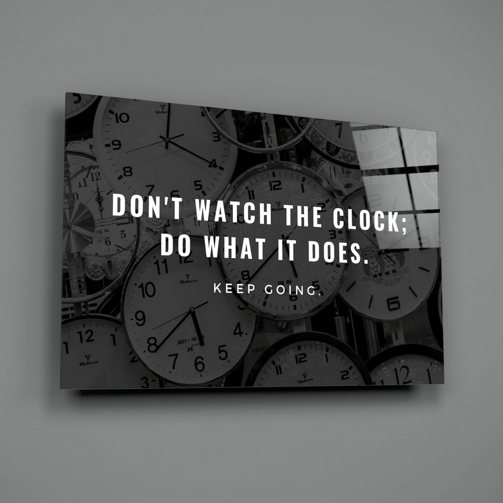 Clock-quote panel bringing motivational drive to a contemporary living space