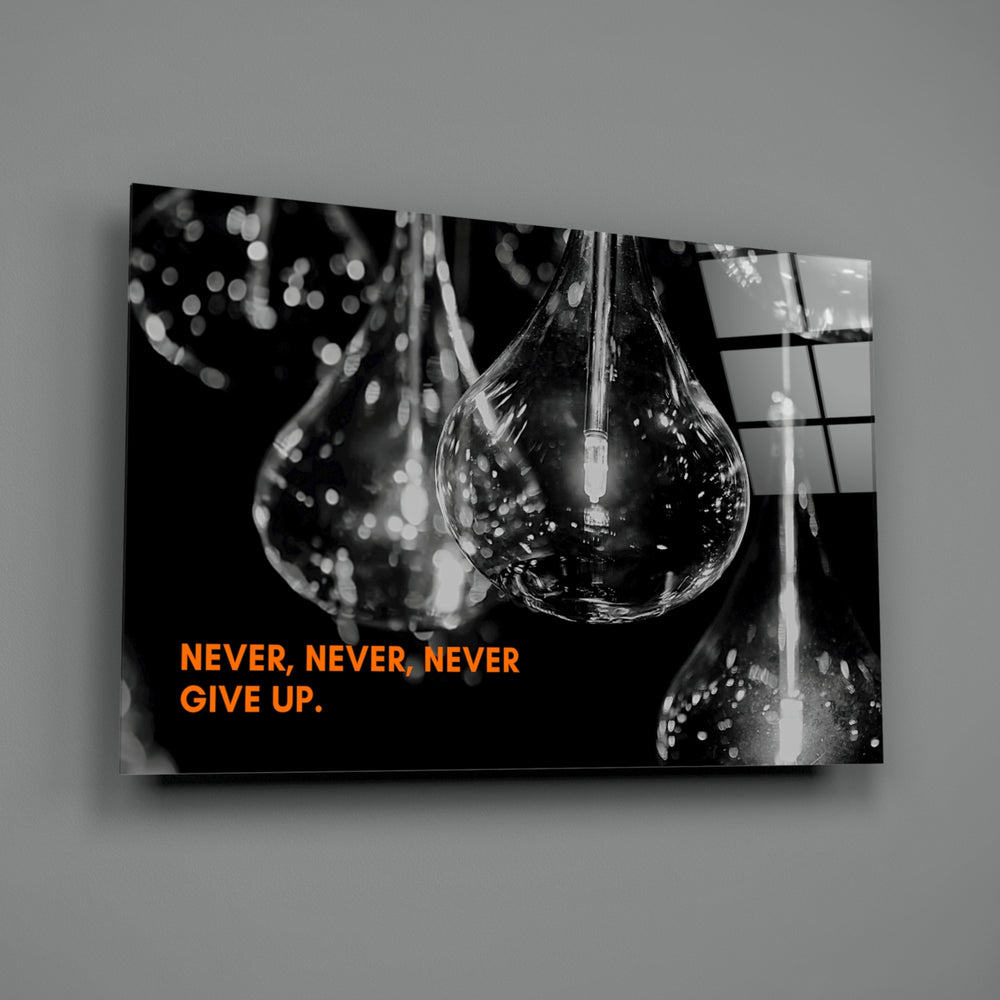 Bulb-quote panel bringing motivational drive to a contemporary living space