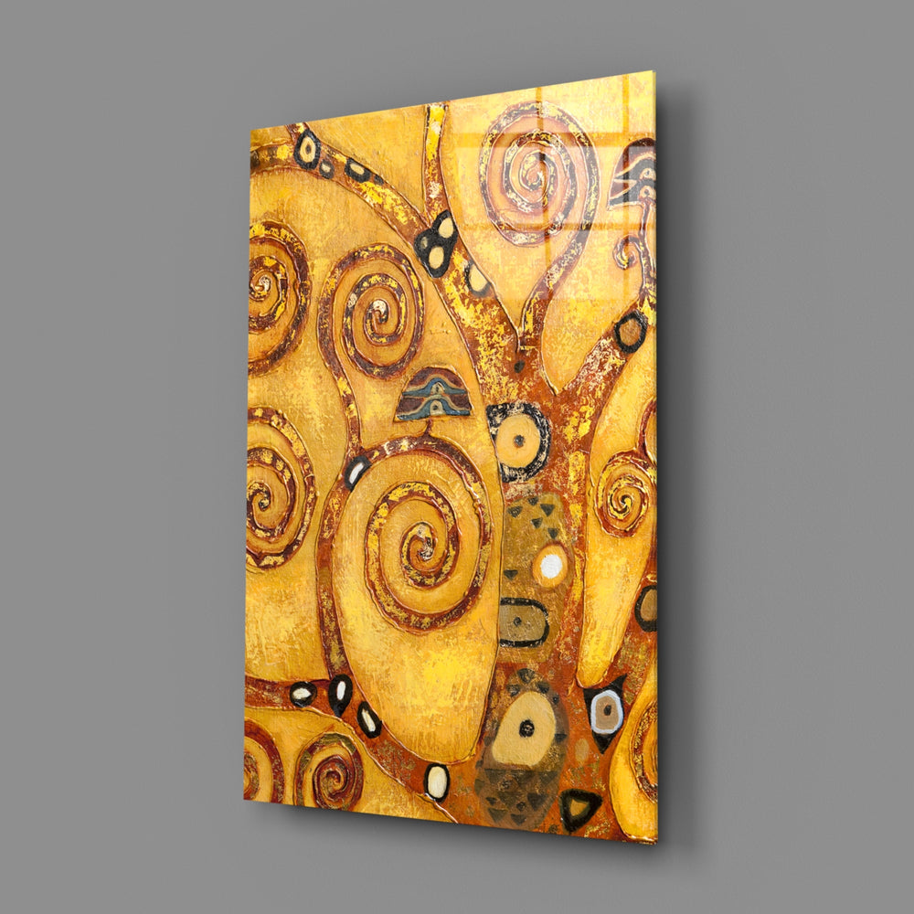 Klimt-tree panel bringing luxe warmth to a contemporary living space