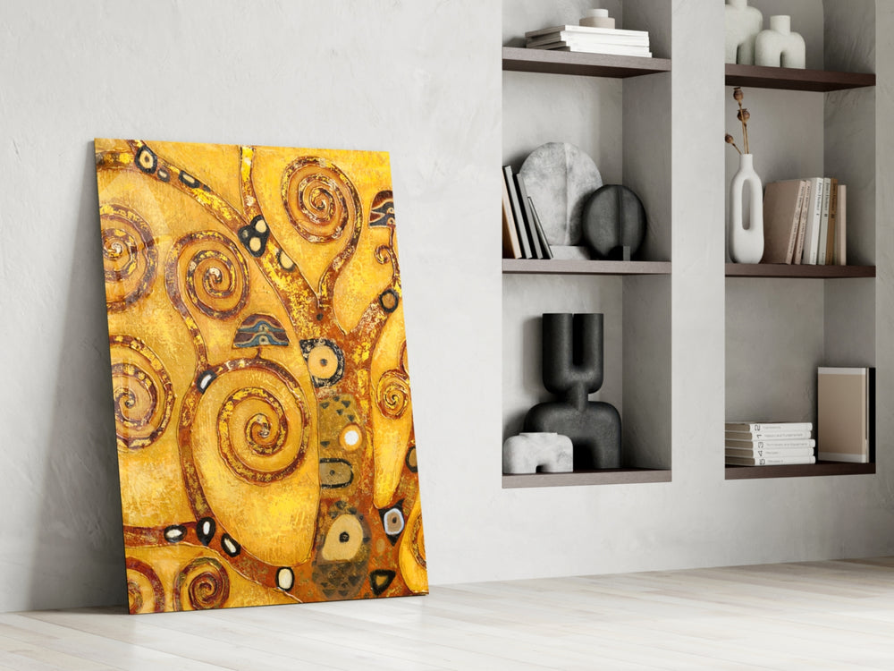 Tree of Life glass print enhancing a meditation corner with sacred spirit