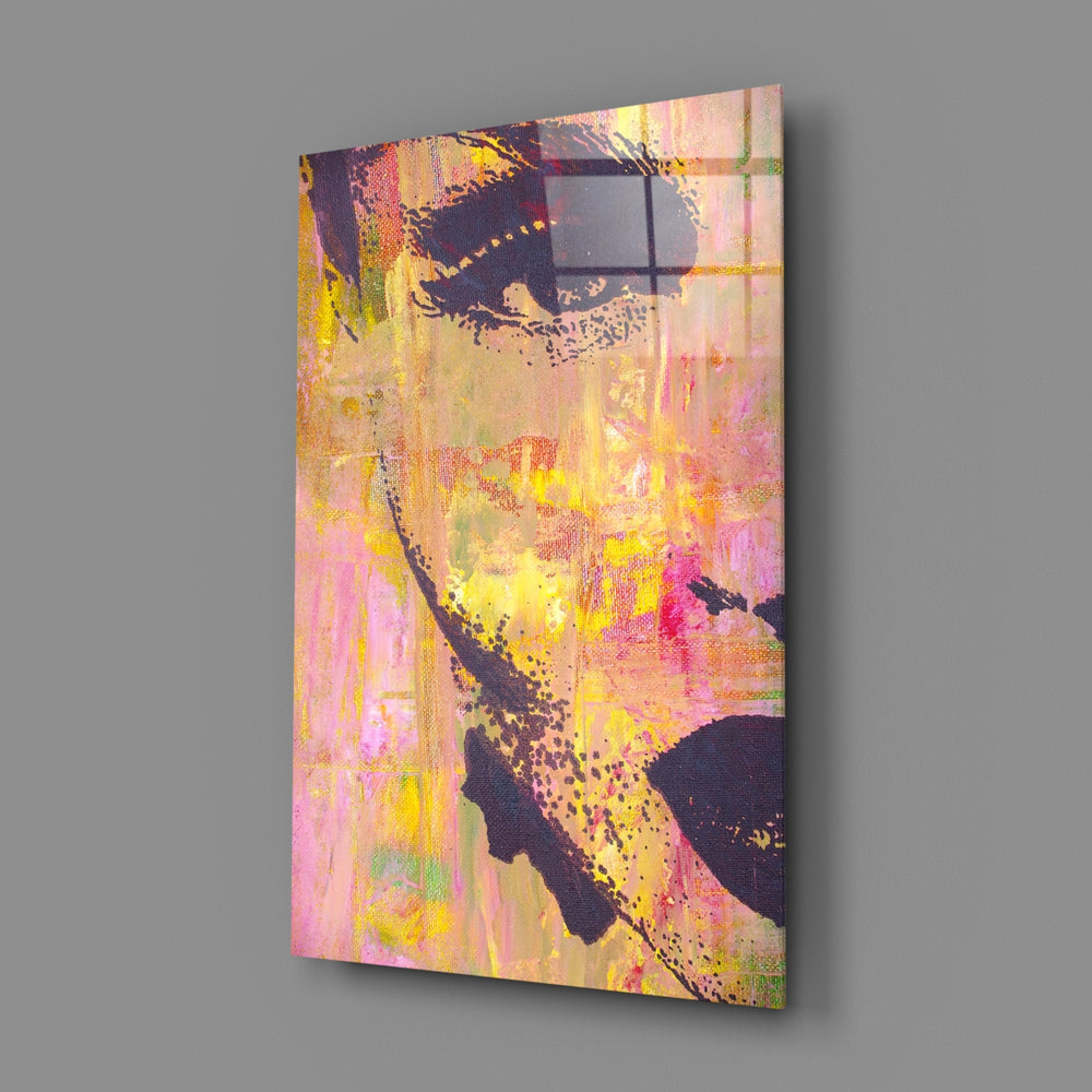 Stencil-portrait panel bringing art-room drama to a contemporary living space