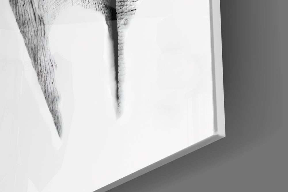 Elephant artwork anchoring a wall with moody safari palette