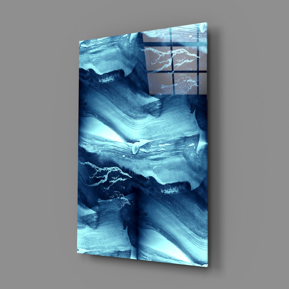 Sapphire-wash panel bringing coastal calm to a contemporary living space