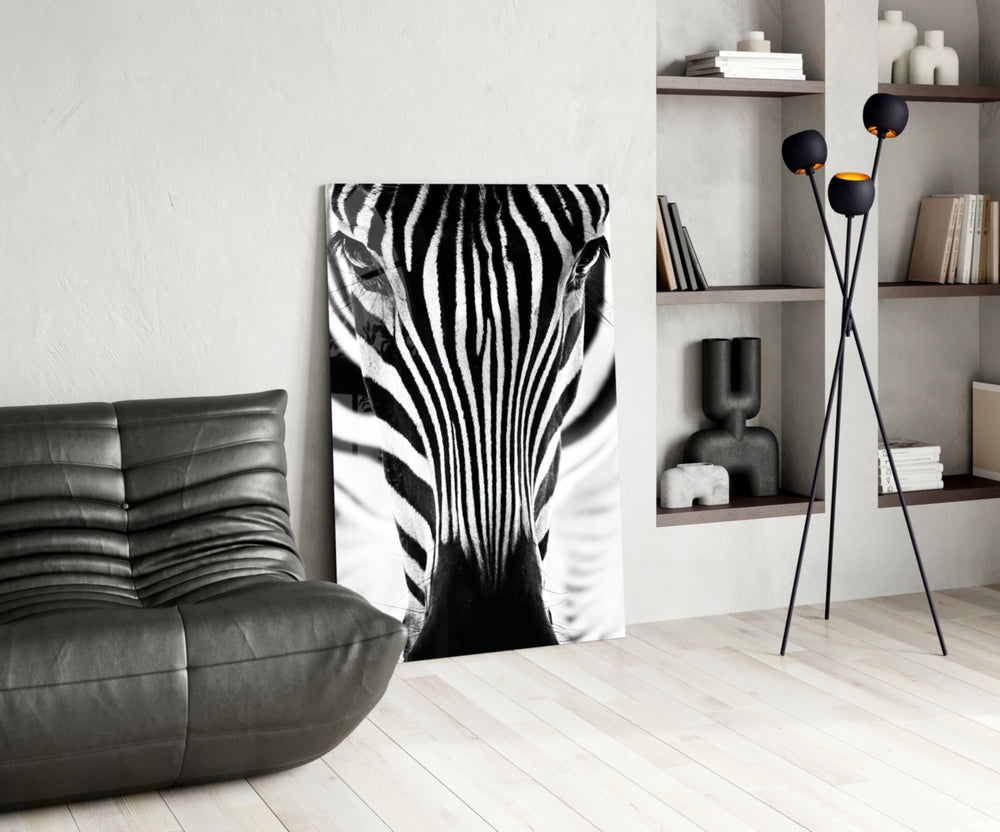 Zebra panel adding wild mood to a man-cave