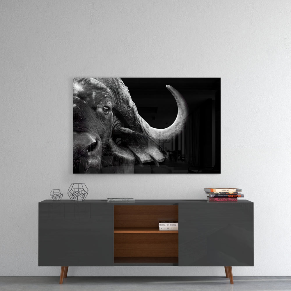 Bison panel catching low light to reveal its tactile ridge