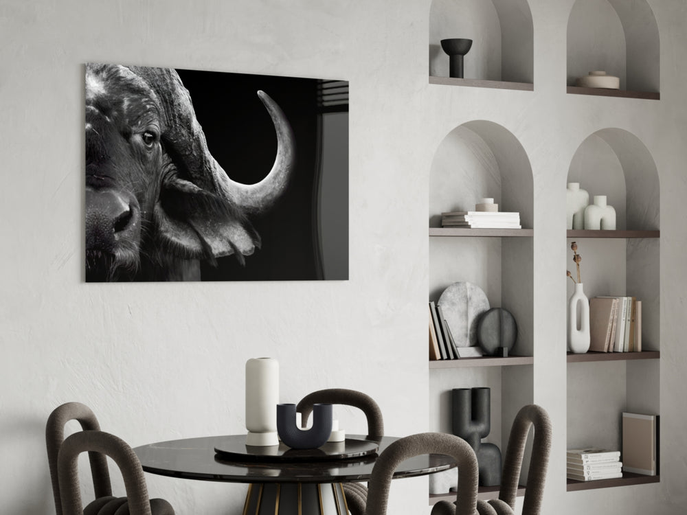 Bison panel adding wild mood to a man-cave