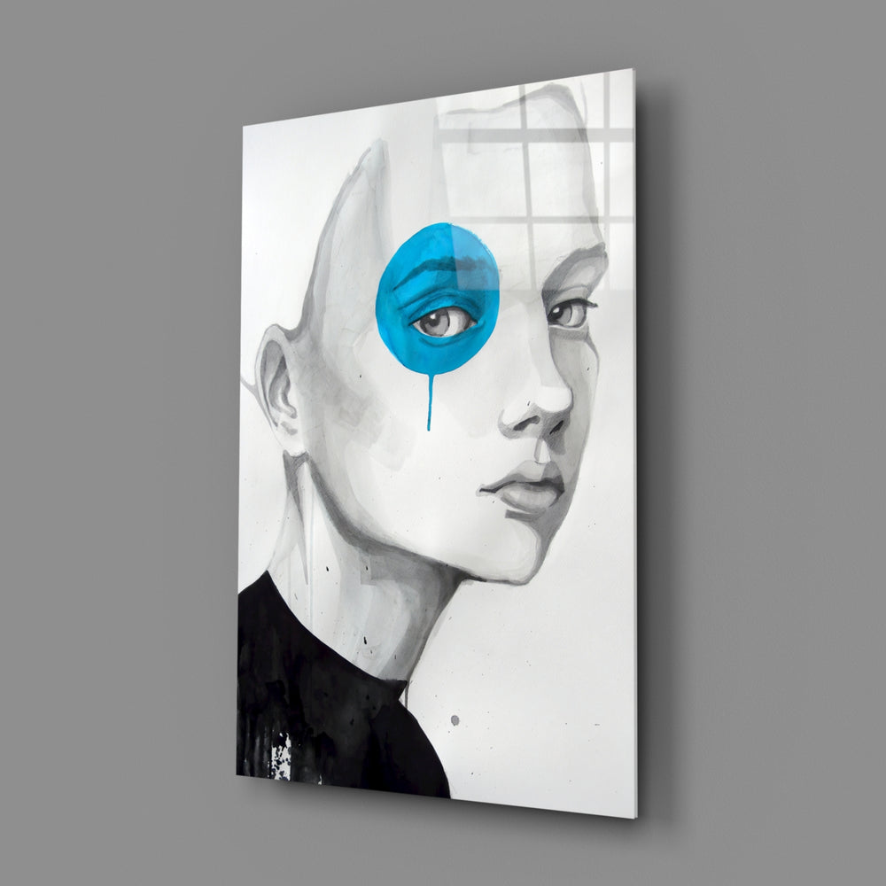 Child-portrait panel bringing reflective softness to a contemporary living space