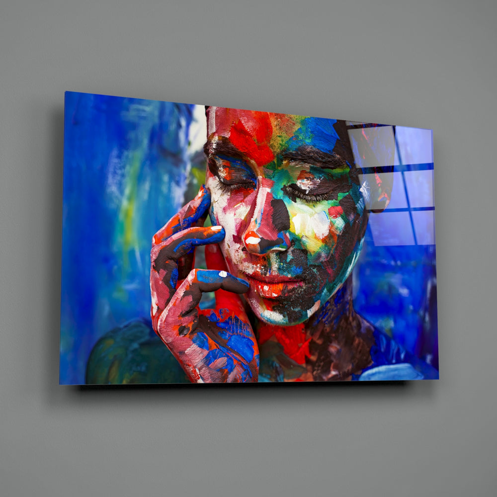 Body-paint panel bringing editorial drama to a contemporary living space