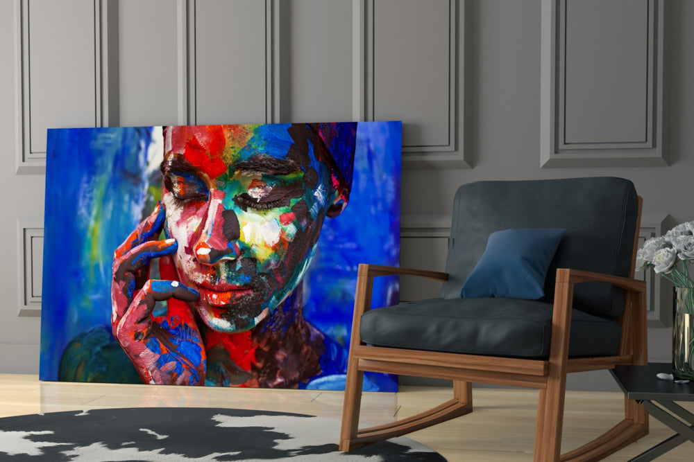Women's glass print enhancing a creative office with editorial pulse