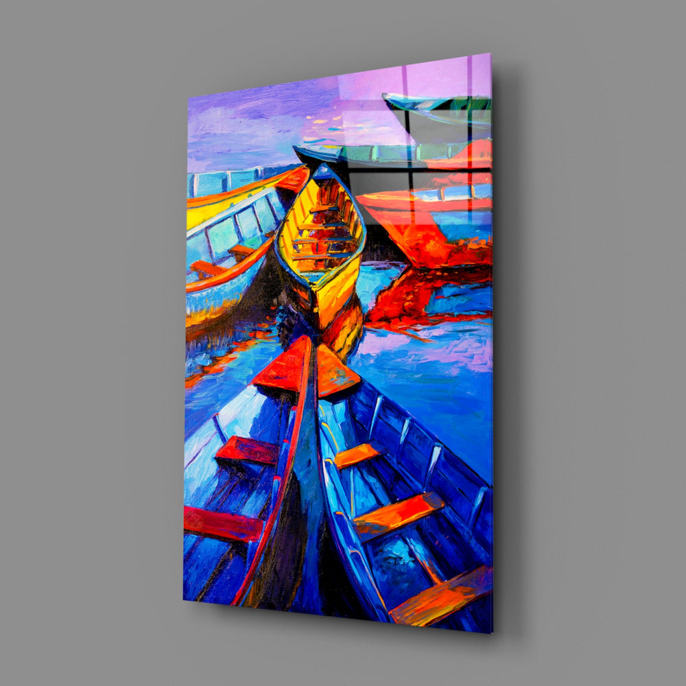 Harbor-boat panel bringing colorist warmth to a contemporary living space