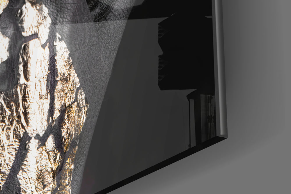 Women's artwork anchoring a wall with bold luxe palette