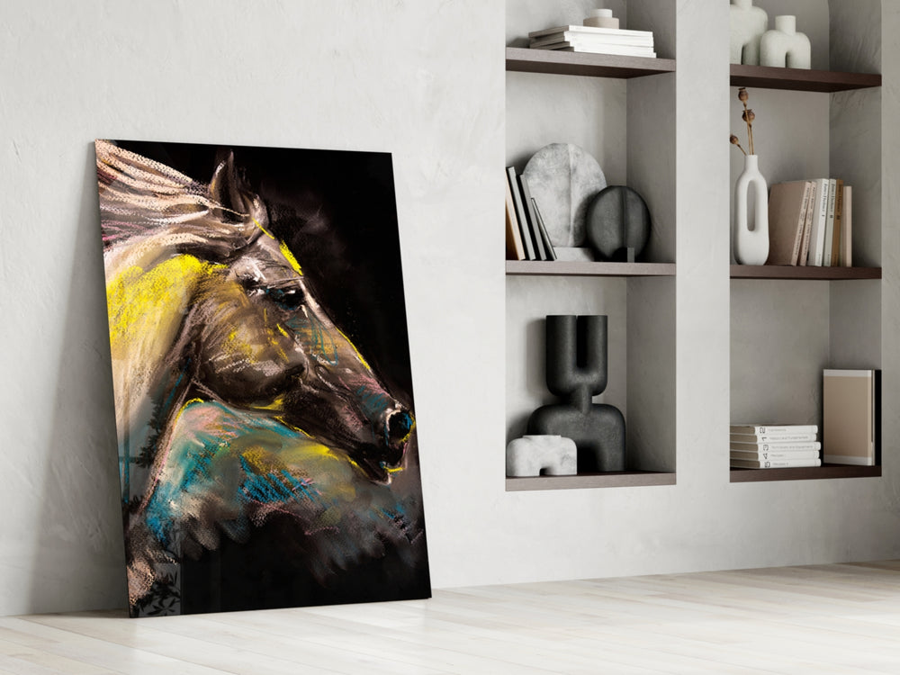 Horse glass print enhancing a girl's room with creative spirit