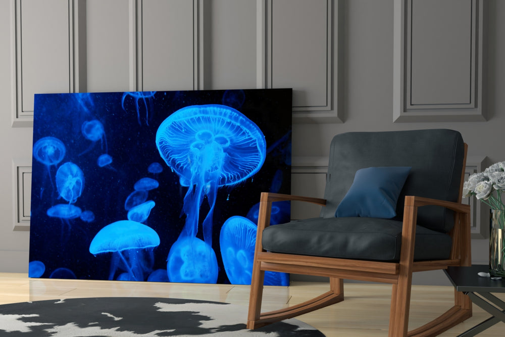 Jellyfish glass print enhancing a child's room with wonder pulse