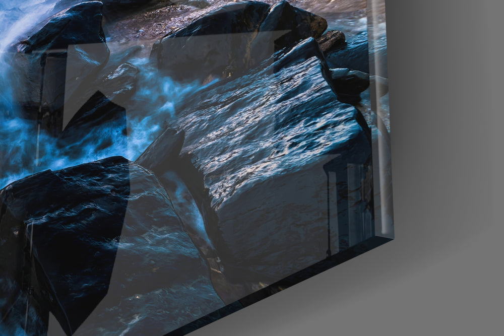 Endless Sea artwork anchoring a wall with bold coastal palette