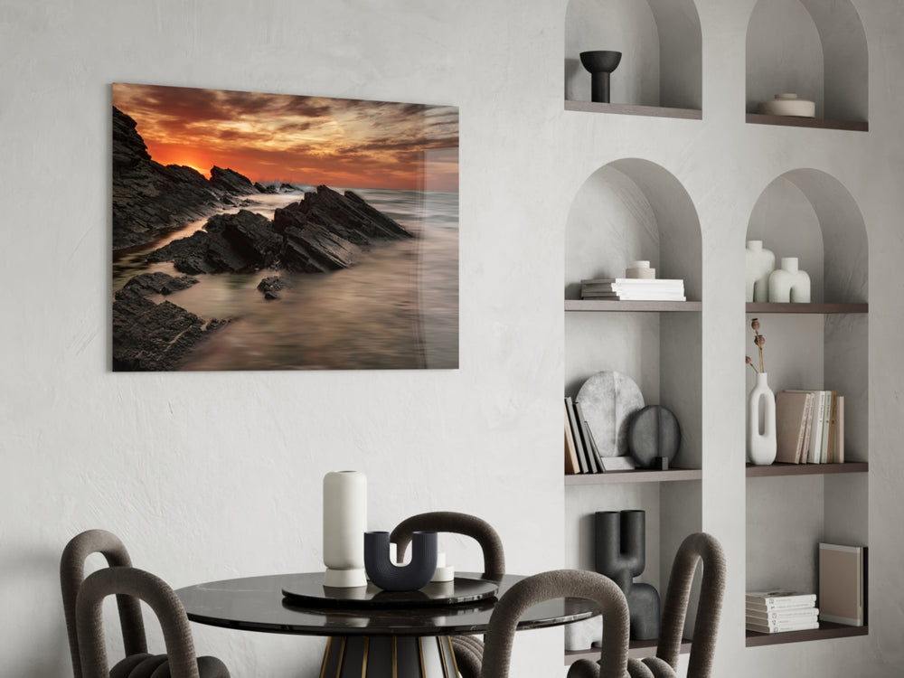 Coastal panel adding shoreline mood to a coastal cabin