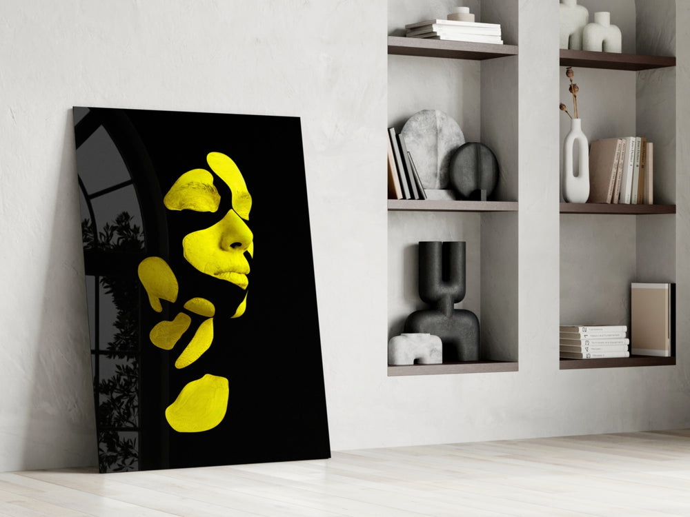 Existing glass print enhancing a foyer with statement focal point