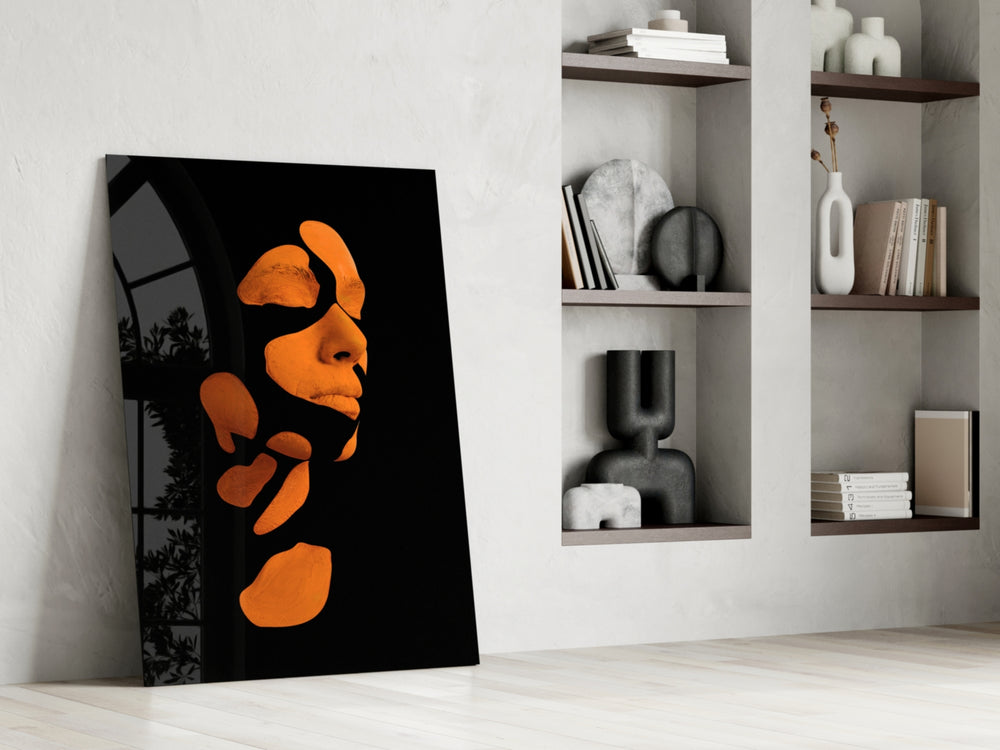 Existing glass print enhancing a foyer with statement focal point
