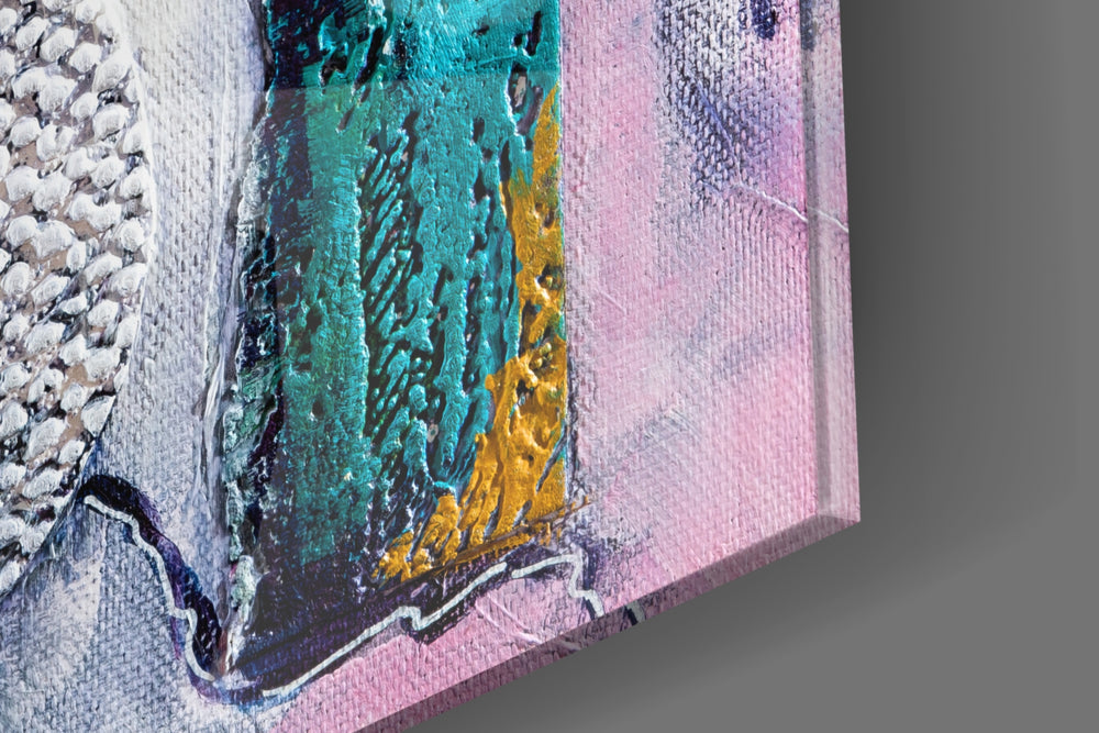 Abstract Texture artwork anchoring a wall with calm gestural palette
