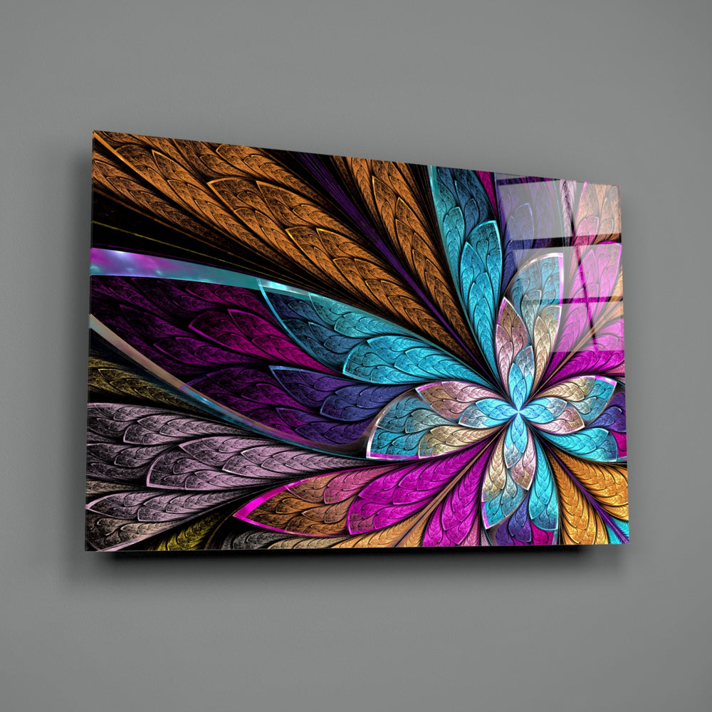 Fractal-bloom panel bringing kaleidoscope drama to a contemporary living space