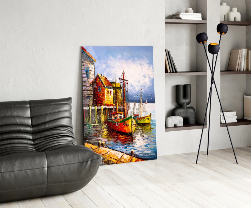 Boats on the Shore panel adding maritime mood to a study