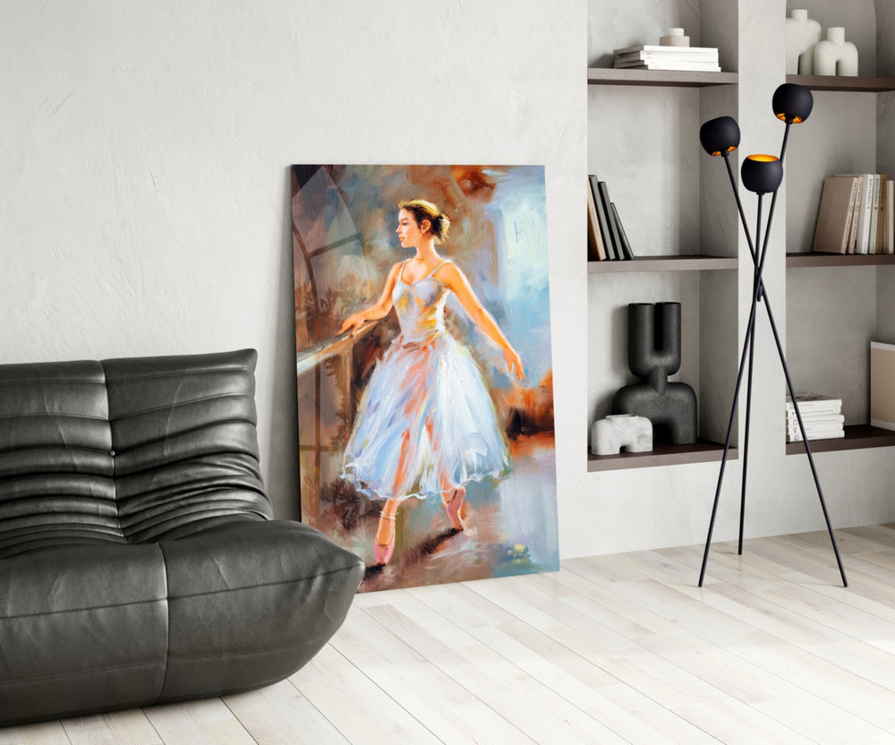 Ballerina panel adding practice mood to a dance studio