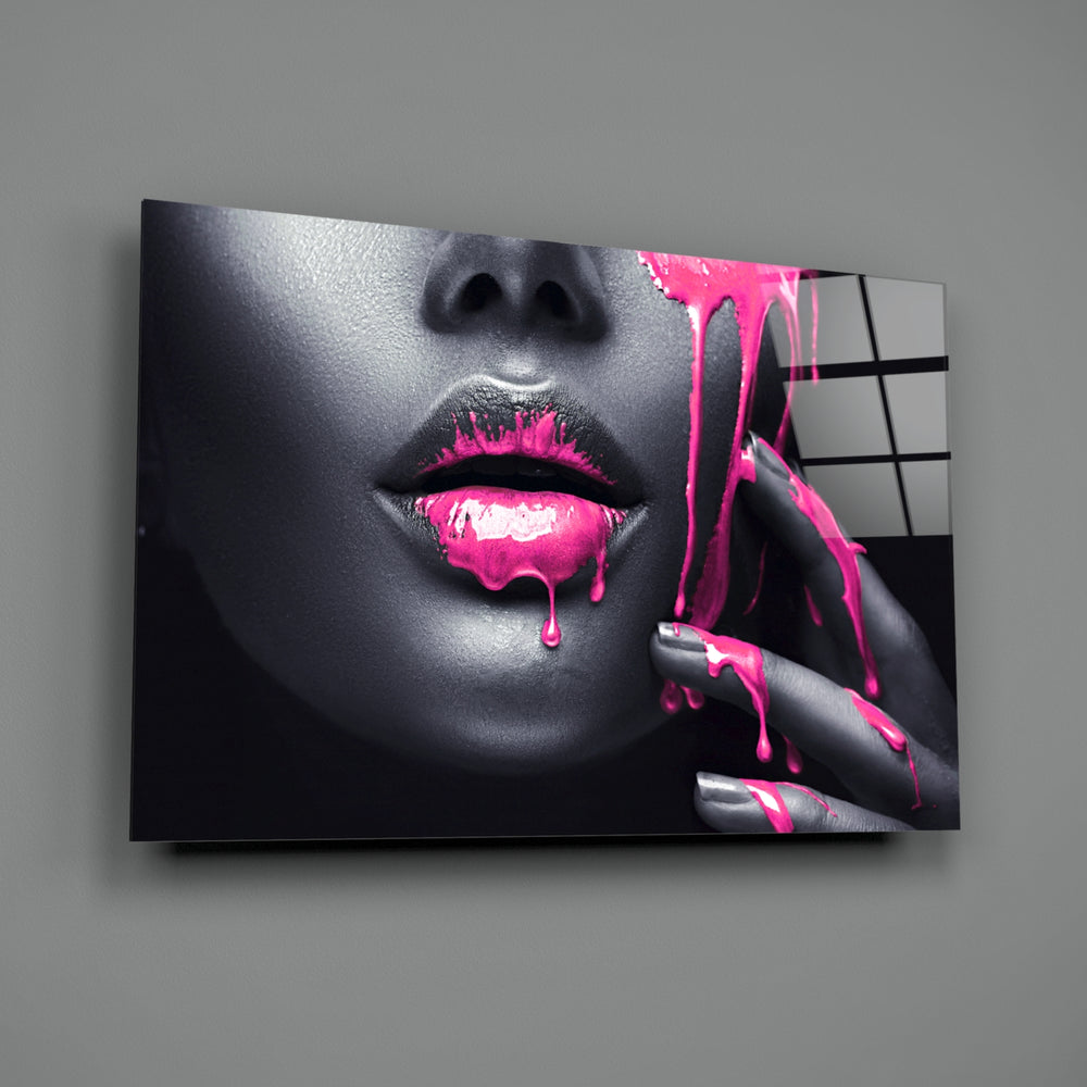 Pink-paint panel bringing editorial drama to a contemporary living space