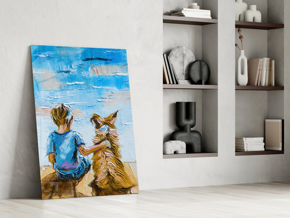 Friendship glass print enhancing a family room with cozy spirit