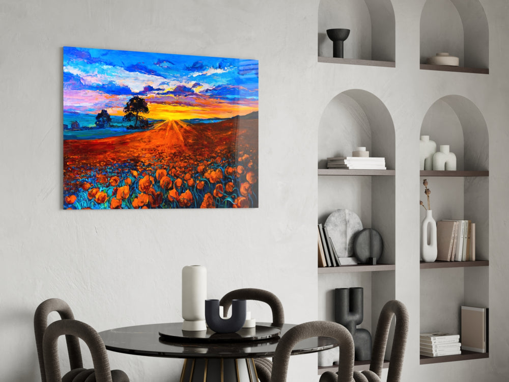 Poppy Field panel adding farmhouse mood to a country home
