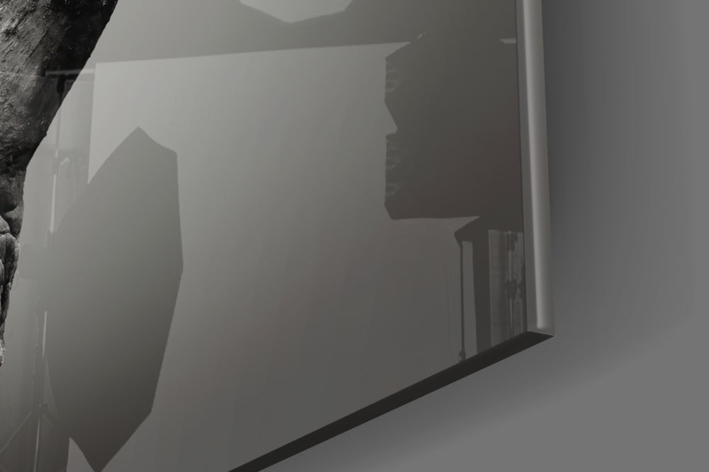 Rhino artwork anchoring a wall with moody safari palette