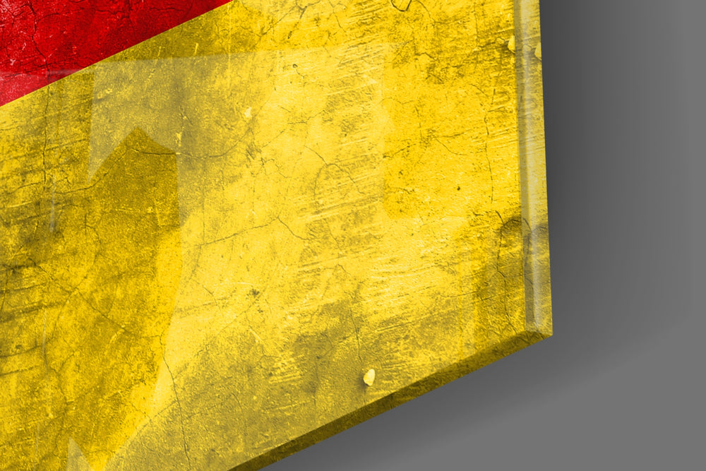 German Flag artwork anchoring a wall with bold patriotic palette