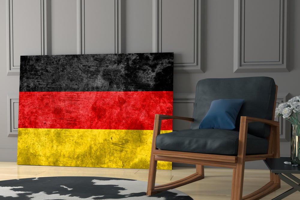 German Flag glass print enhancing a sports room with team spirit
