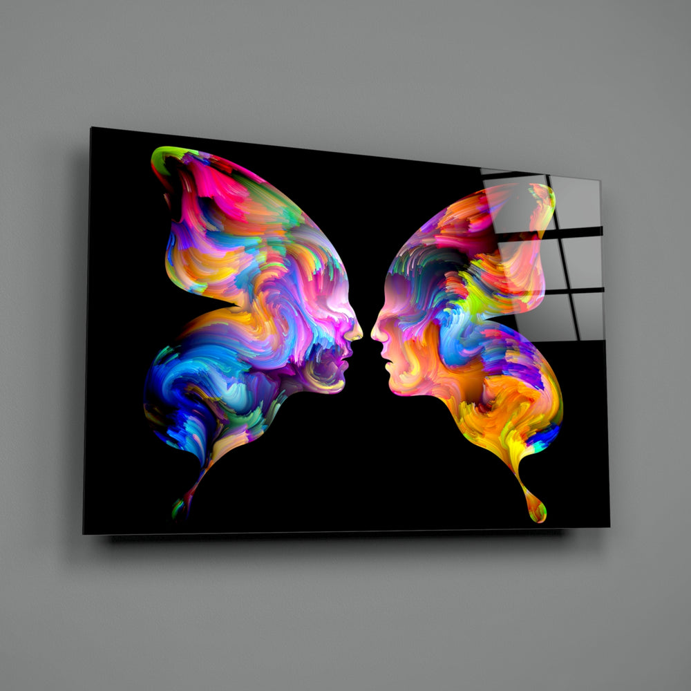 Butterfly-face panel bringing surreal drama to a contemporary living space