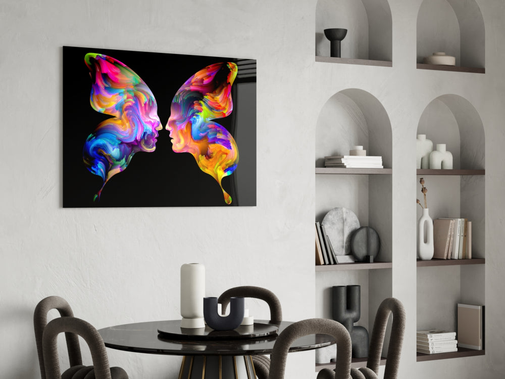 Butterfly Silhouettes panel adding editorial mood to a girl's room
