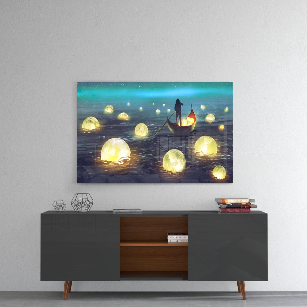 Moon Collector panel catching low light to reveal its tactile shimmer