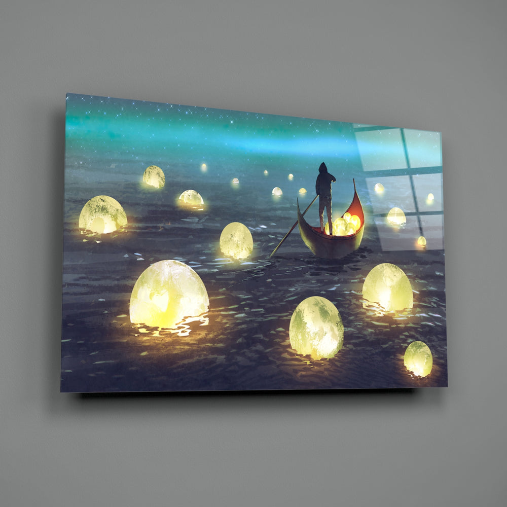 Moon-collector panel bringing dreamy drama to a contemporary living space