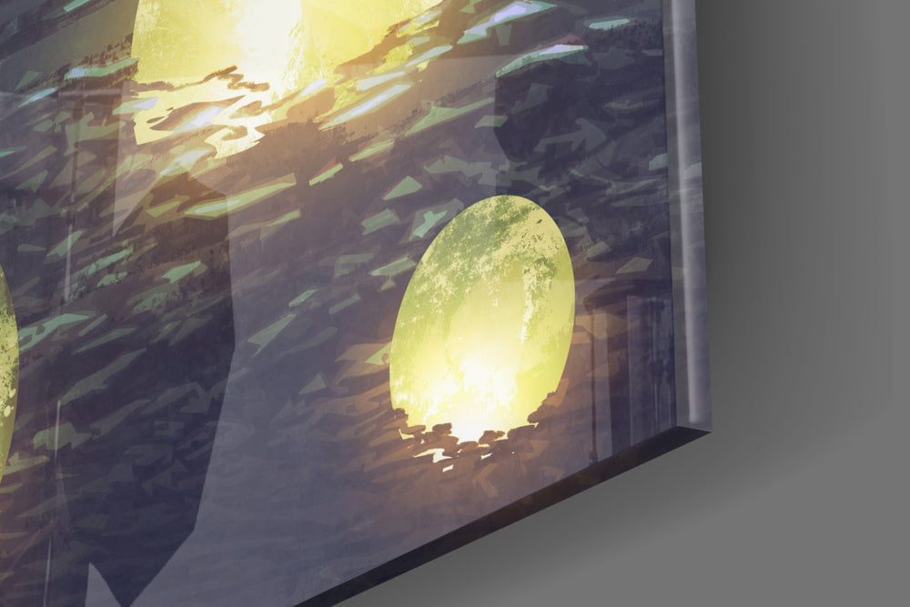Moon Collector artwork anchoring a wall with moody dreamy palette