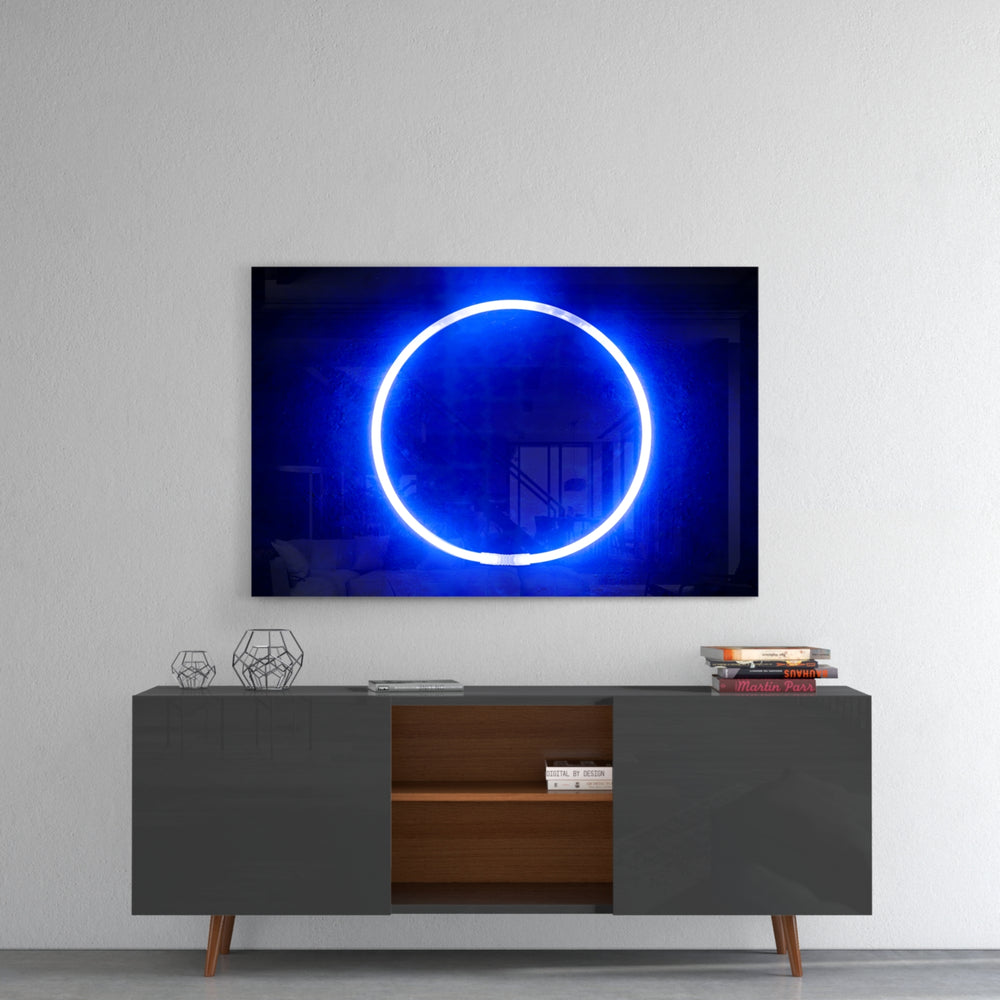 Blue Ring panel catching low light to reveal its electric saturation