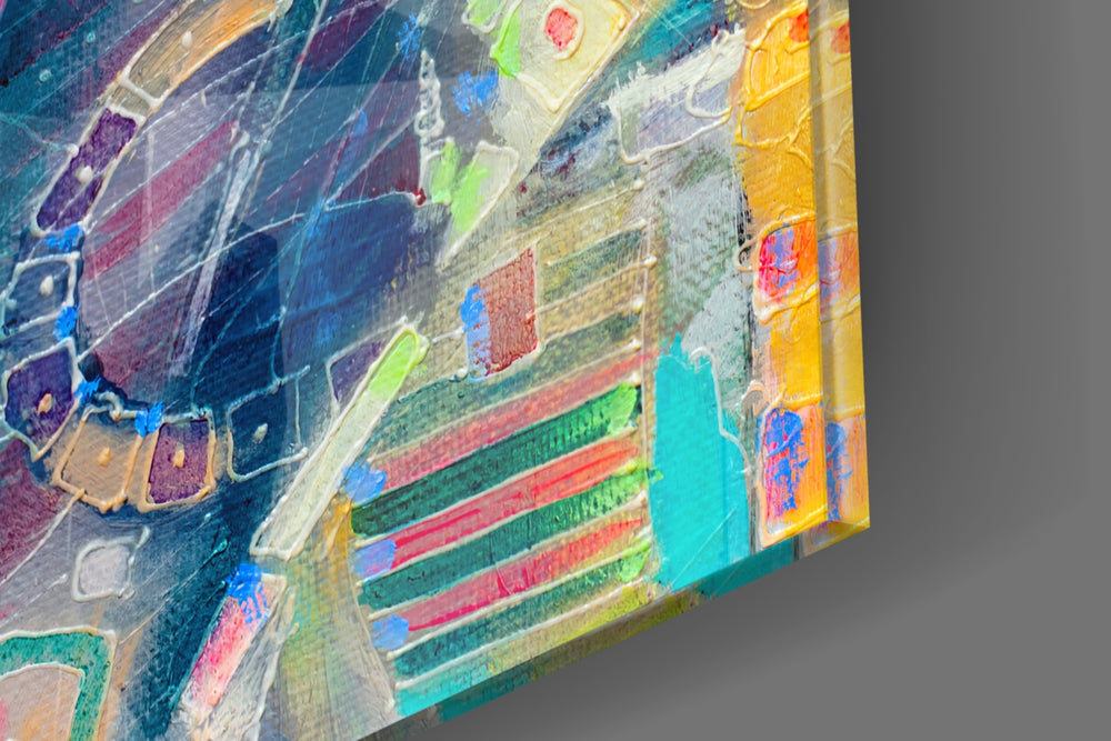 Elephant artwork anchoring a wall with bold gestural palette