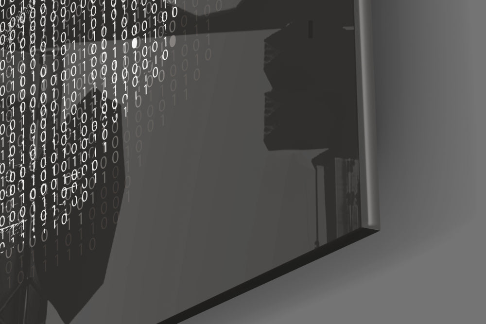 Brain artwork anchoring a wall with moody intellectual palette