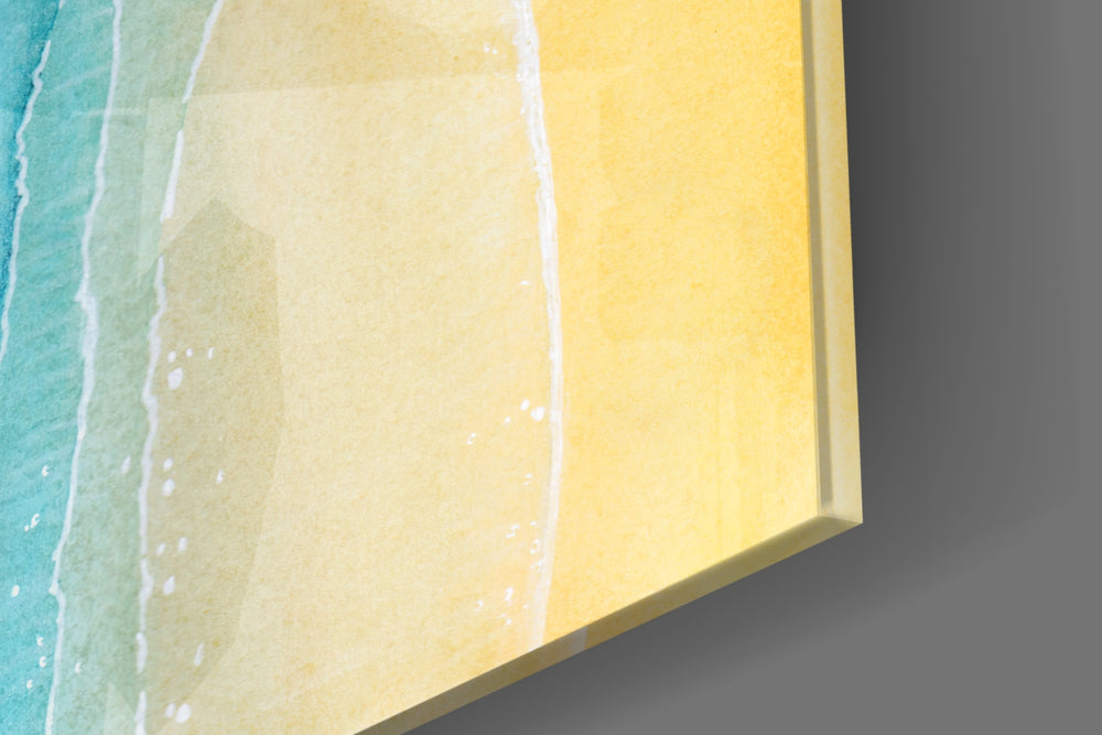 Sea Sand artwork anchoring a wall with calm coastal palette