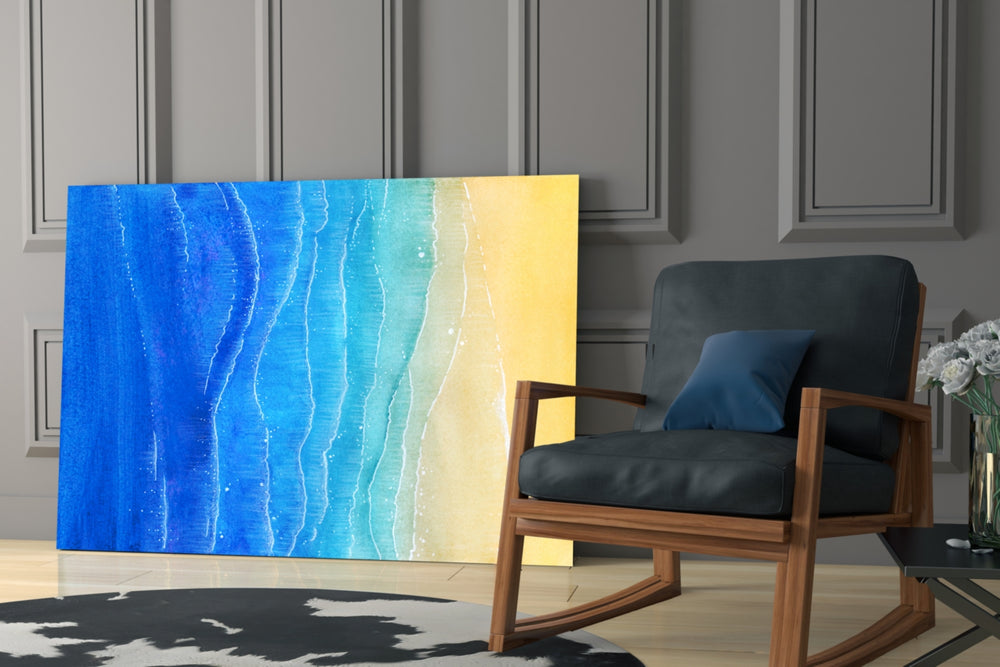 Sea Sand glass print enhancing a foyer with vacation spirit