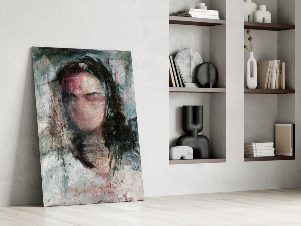 Women's glass print enhancing a foyer with editorial drama